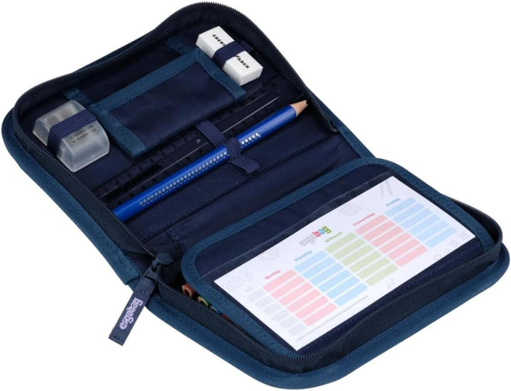ergobag Federmäppchen Set 22-teilig, Lyra Buntstifte, Stundenplan-Fach, Kleingeld Fach, Lineal Ozean