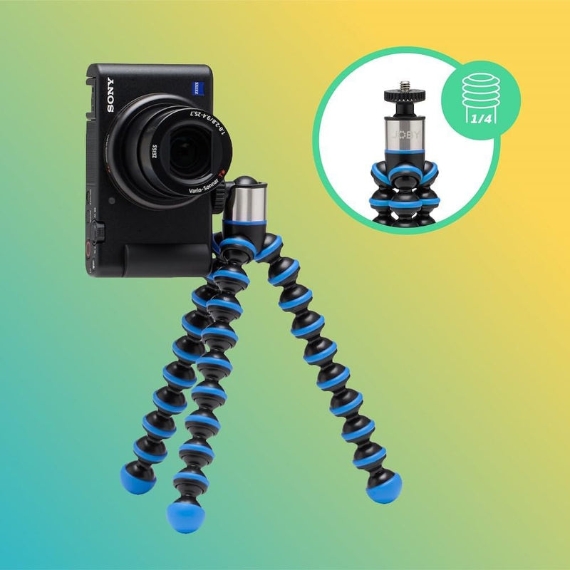 JOBY GorillaPod GO, Flexibles Stativ mit Kugelkopf und GripTight 360 Halterung für Smartphone, Kompa