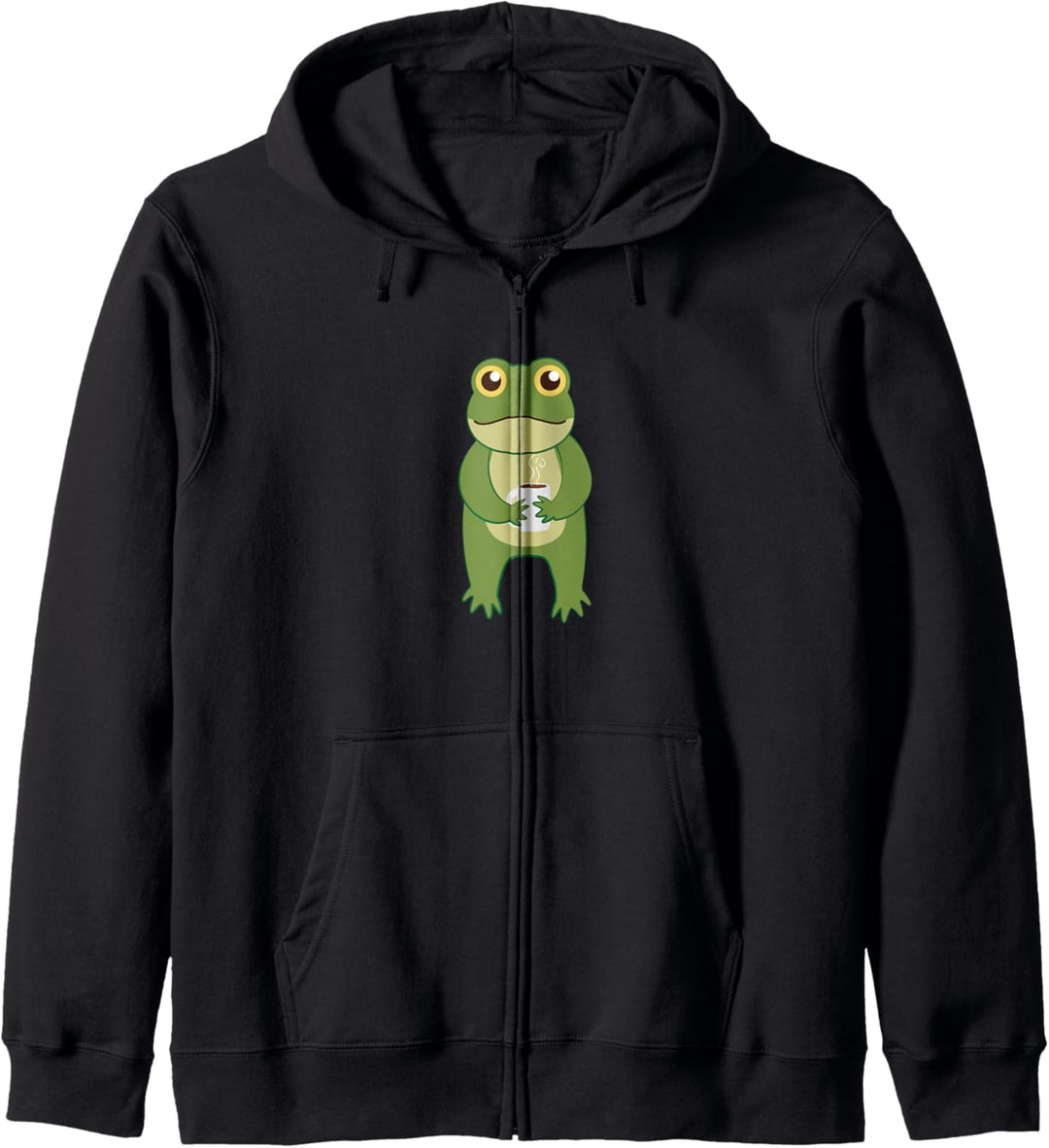 Niedlicher Frosch Kaffee Montag Büroarbeit Kapuzenjacke