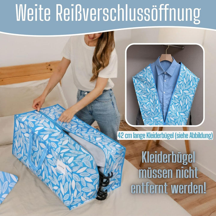 VENO 87 Liter extra grosse Umzugstaschen mit Rucksackgurten, Umzugshelfer, starke Griffe und Reissve