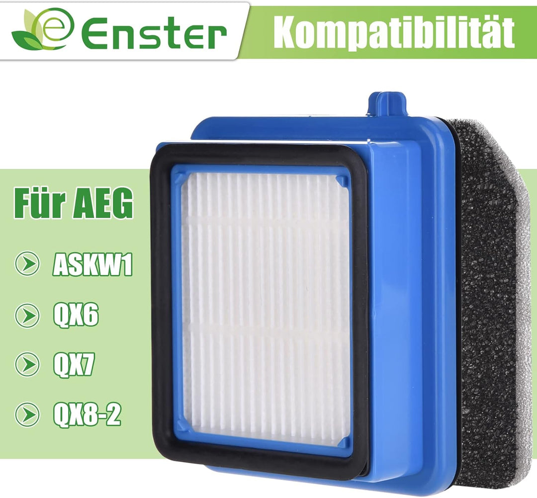 QX7 Filter für AEG 4 Stück Filter Zubehör Set für AEG QX6 QX7 QX8-2 ASKW1 Staubsauger Filterset Ersa