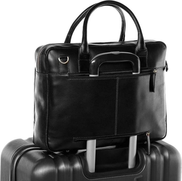 SID &amp; VAIN grosse Laptoptasche echt Leder - 15.4 Zoll Laptop Business-Tasche RYAN XL - Umhängetasche