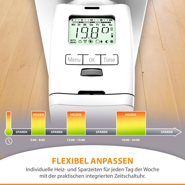 3 Stück Premium Elektronischer Heizkörperthermostat Thermostat Thermostatventil HT 2000 Made in