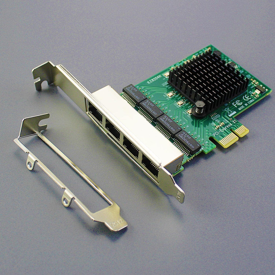 GLOTRENDS LE8204 4-Port Gigabit PCIe Ethernet Netzwerkkarte, 4 x RTL8111H Chip, 4 x RJ45 LAN Port, P