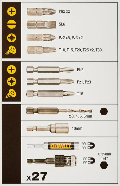 DEWALT DT71700 Rapid Load Drill Driver Set, 27 Piece