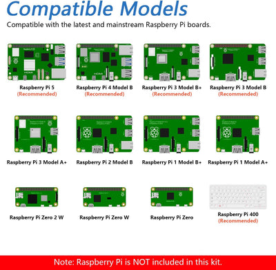 FREENOVE Ultimate Starter Kit for Raspberry Pi 4 B 3 B+ 400, 558-Page Detailed Tutorial, Python C Ja