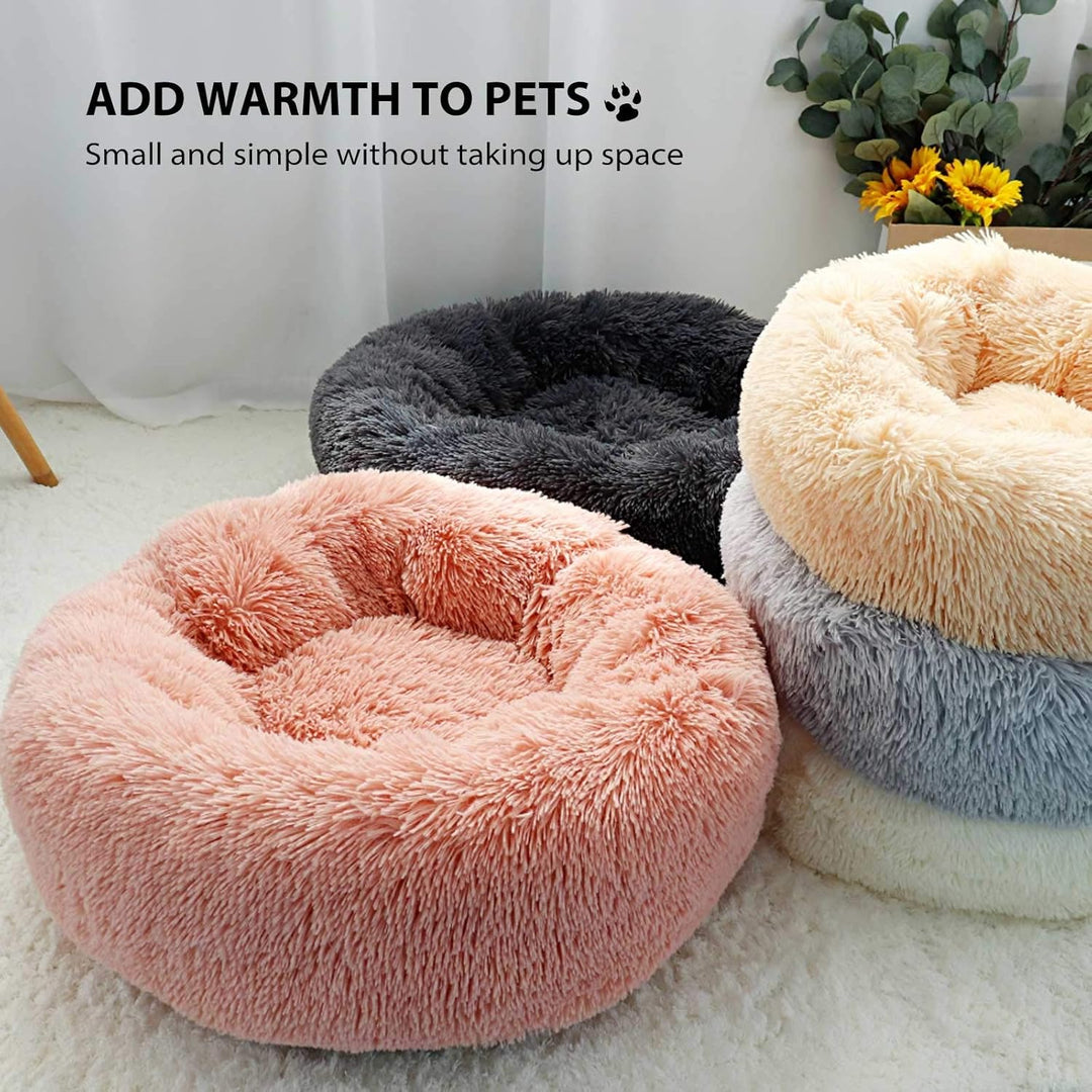 PETCUTE Hundebett Katzenbett Flauschige Marshmallow Katzen Bett Waschbar Runde Katzenkörbchen Weiche