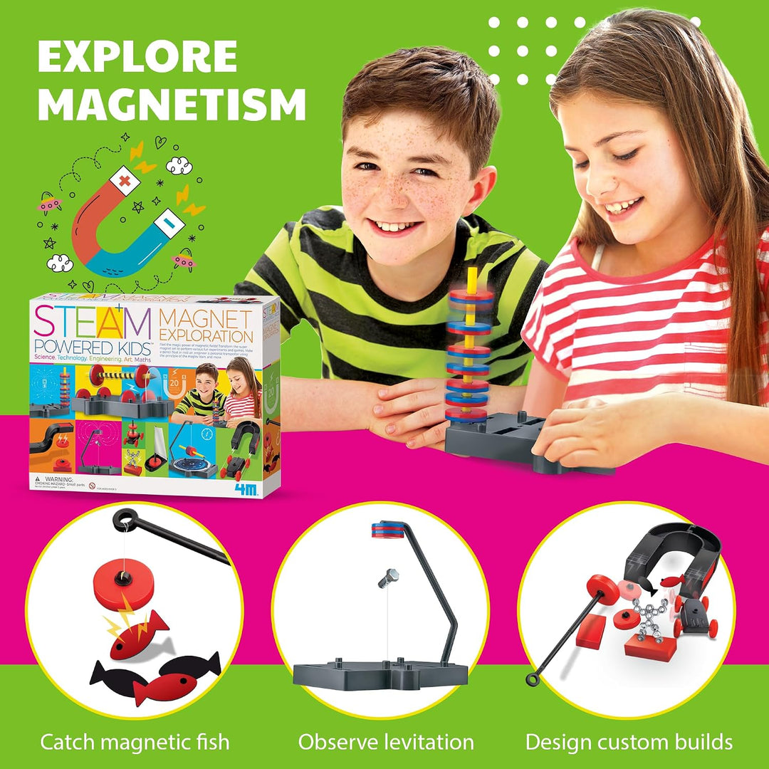 4M STEAM Powered Kids Magnet Exploration - Experimentierkasten Kinder ab 8 Jahre, Mint Lernspielzeug