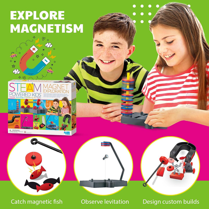 4M STEAM Powered Kids Magnet Exploration - Experimentierkasten Kinder ab 8 Jahre, Mint Lernspielzeug