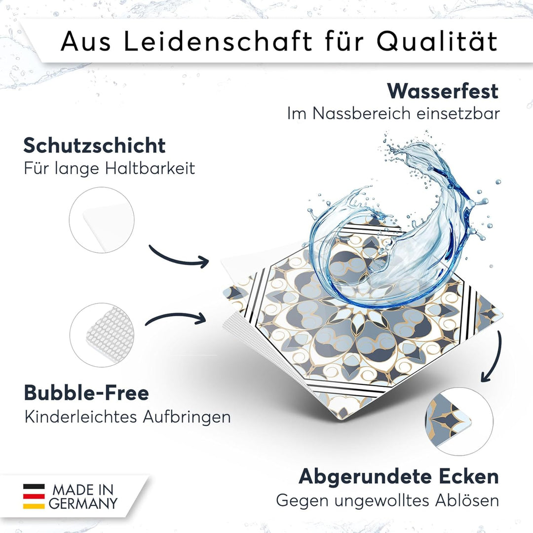 30 Stück Folie Klebefliesen 20x20 cm für Küche und Bad - Fliesenfolie, Fliesenfaufkleber - selbstkle