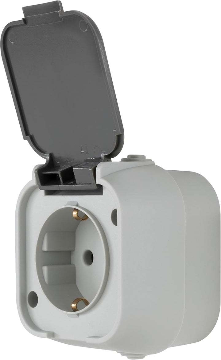 X-Sense Smart Rauchmelder XS01-M mit SBS50 Basisstation & REV Standard, Feuchtraumsteckdose, Aufputz