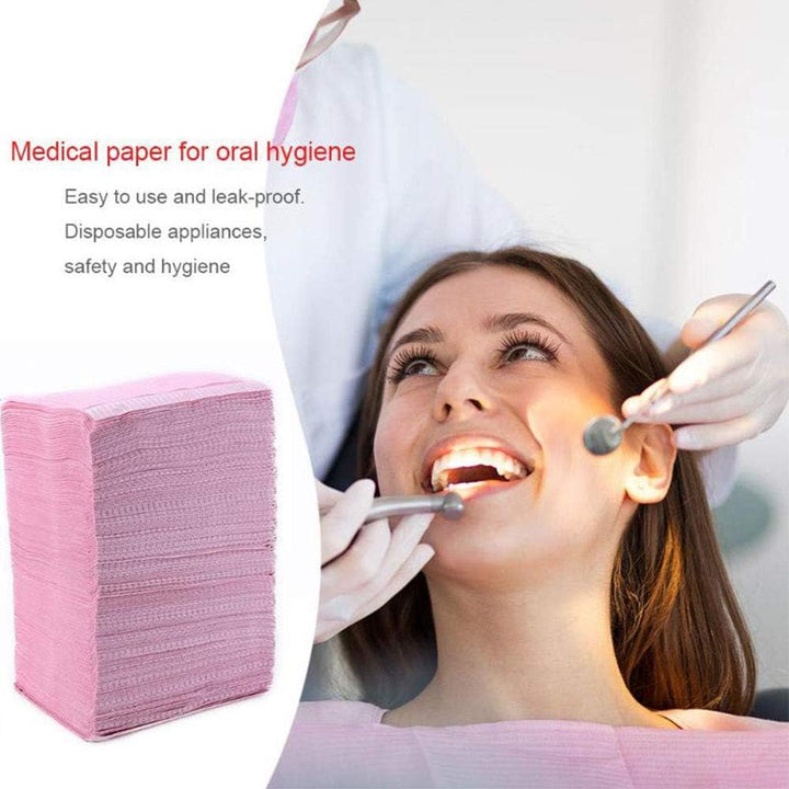 Zahnlätzchen, Einwegtuch, Oral-Papiertuch, Tuch für Zahnarzt, Klinik, Rosa, 125 Stück Rose, Rose
