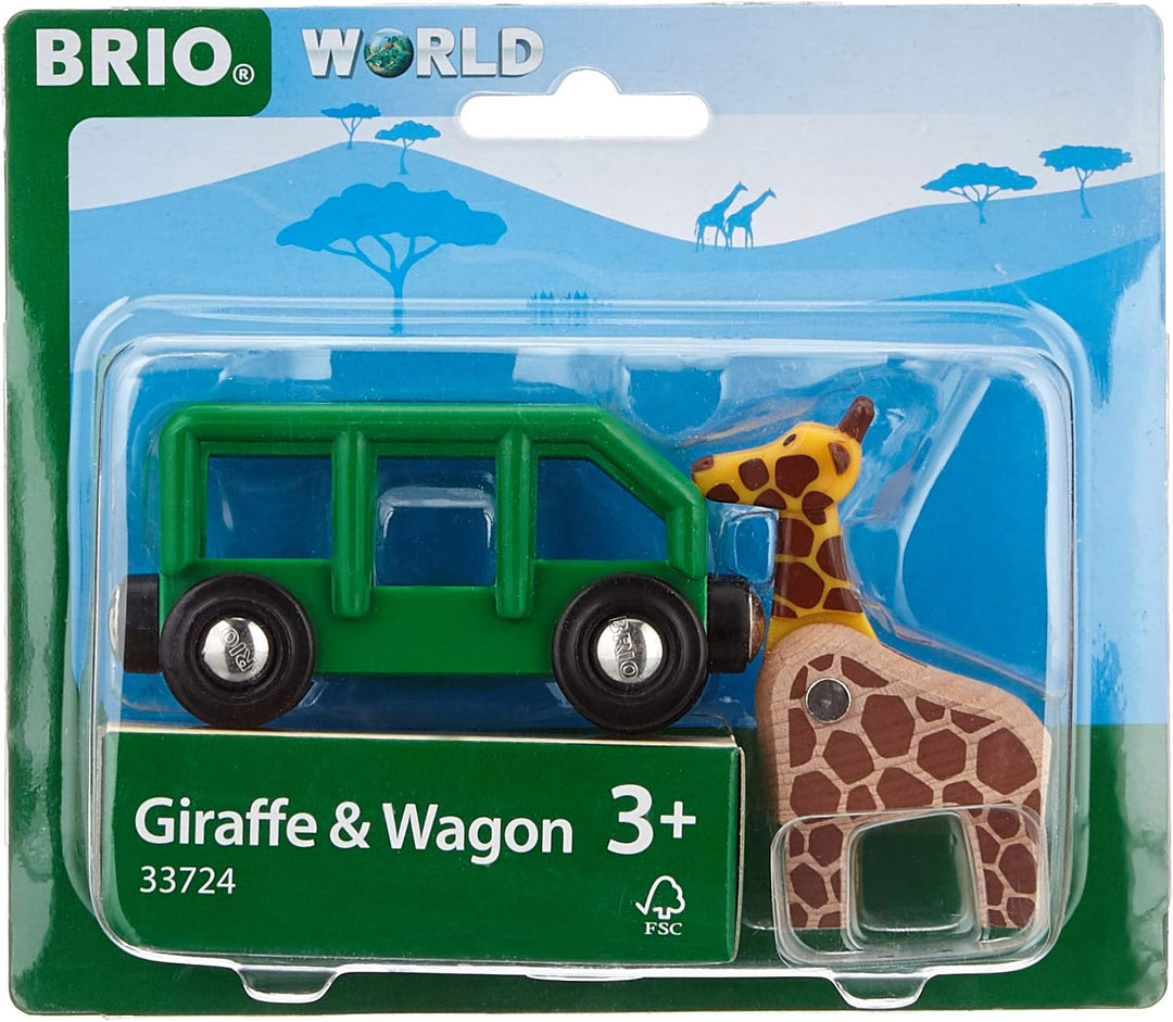 BRIO Bahn 33319 - Zug mit Batterielok & Bahn 33724 - Giraffenwagen Bundle mit Giraffenwagen, Bundle