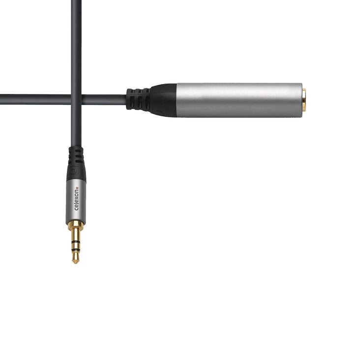 celexon Professional 3,5mm Stereo Klinke auf 6,3mm Stereo Klinke M/F Audioadapter - Kupferleiter, 3-