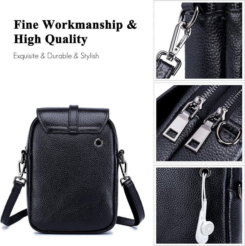 FANDARE Crossbody Tasche Damen Handy Umhängetasche Handtaschen Leder Schultertasche Frauen Handytasc