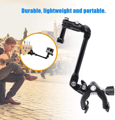 Action Kamera Musik Clip,360° Drehung Flexibles Schiessen Verstellbarer Arm Clip Einbeinstativ Halte