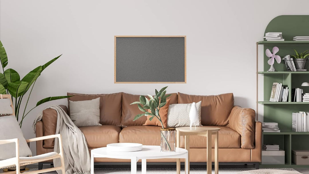 ALLboards Grau Pinnwand mit Holz Rahmen 90x60cm Korktafel Korkwand Pinnwand Kork Grau Oberfläche Kor