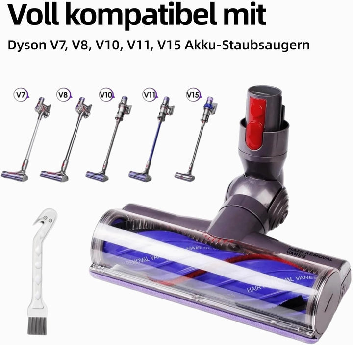 Anti-Verwicklungs Bodenbürste für Dyson V7 V8 V10 V11 V15 Staubsauger, TorqueDrive Motorhead Turbobü
