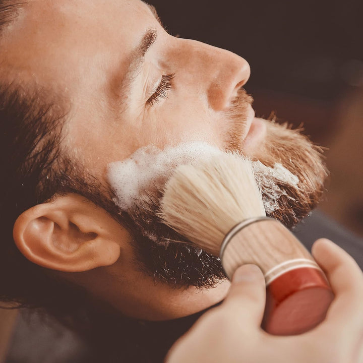 Hairlich Rasierset mit Wechselklingen, Rasierseifenschale aus Plastik mit Griff, Seife und Seifenpin