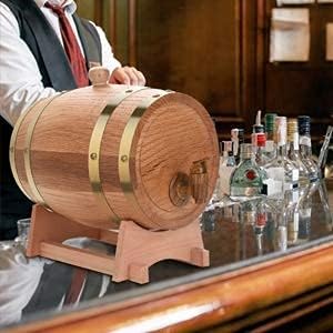 Cocoarm Eichenfass 3L Holzfass Weinfass Whiskyfass Weinspender zur Aufbewahrung von Whiskey Bourbon