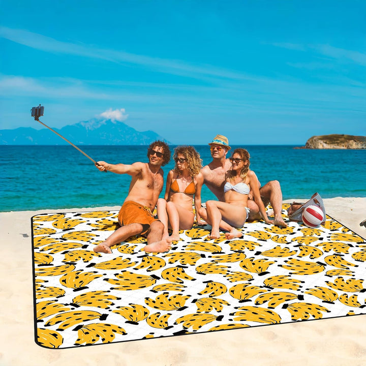 Picknickdecke Wasserdicht, 200x200cm Boho Sandfrei Stranddecke Wärmeisoliert mit Wasserdichter Unter