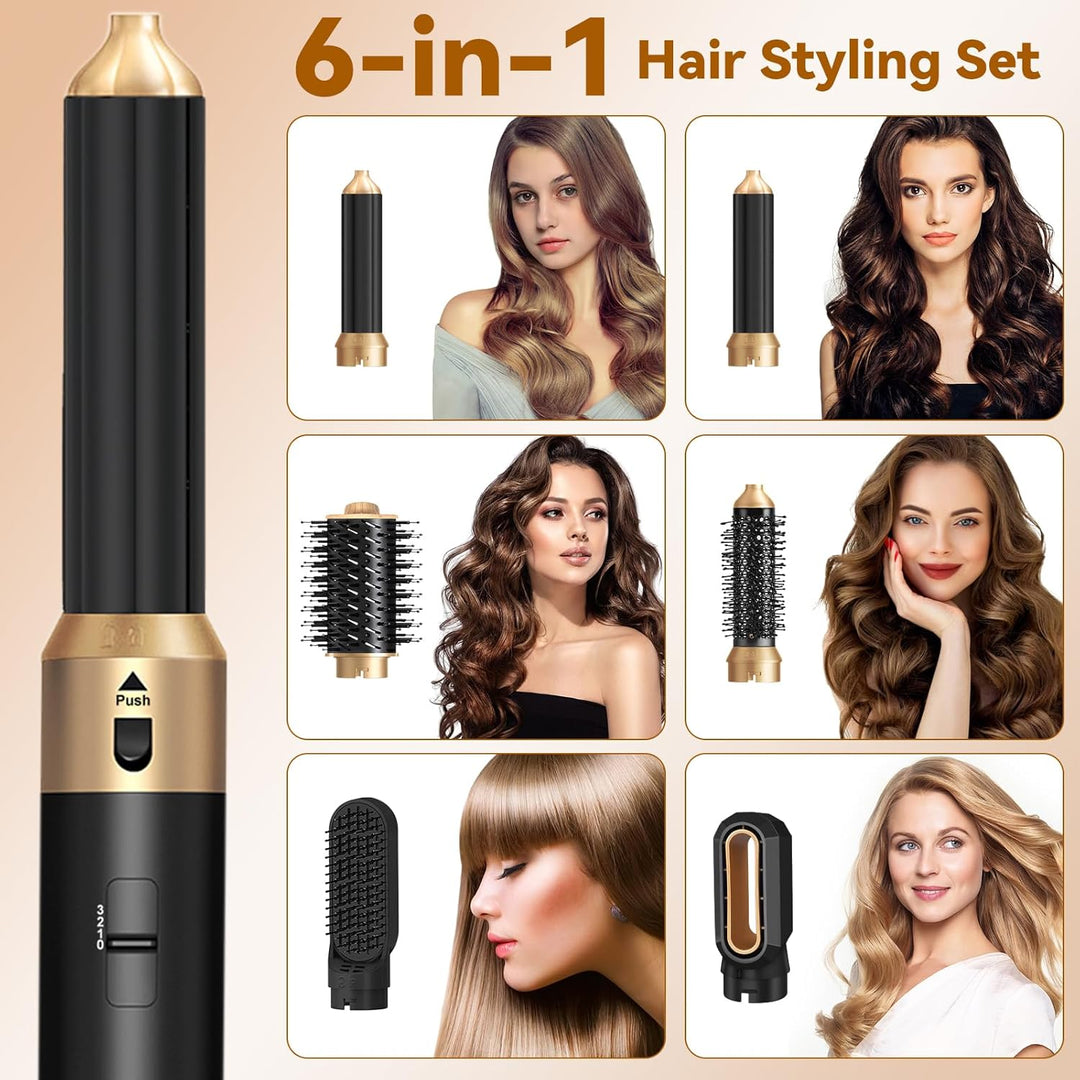 Haarstyler Hair Styler Set Airstyler 6 In 1 Mit Warmluftbürste föhn diffusor Airflow Lockenstab Auto