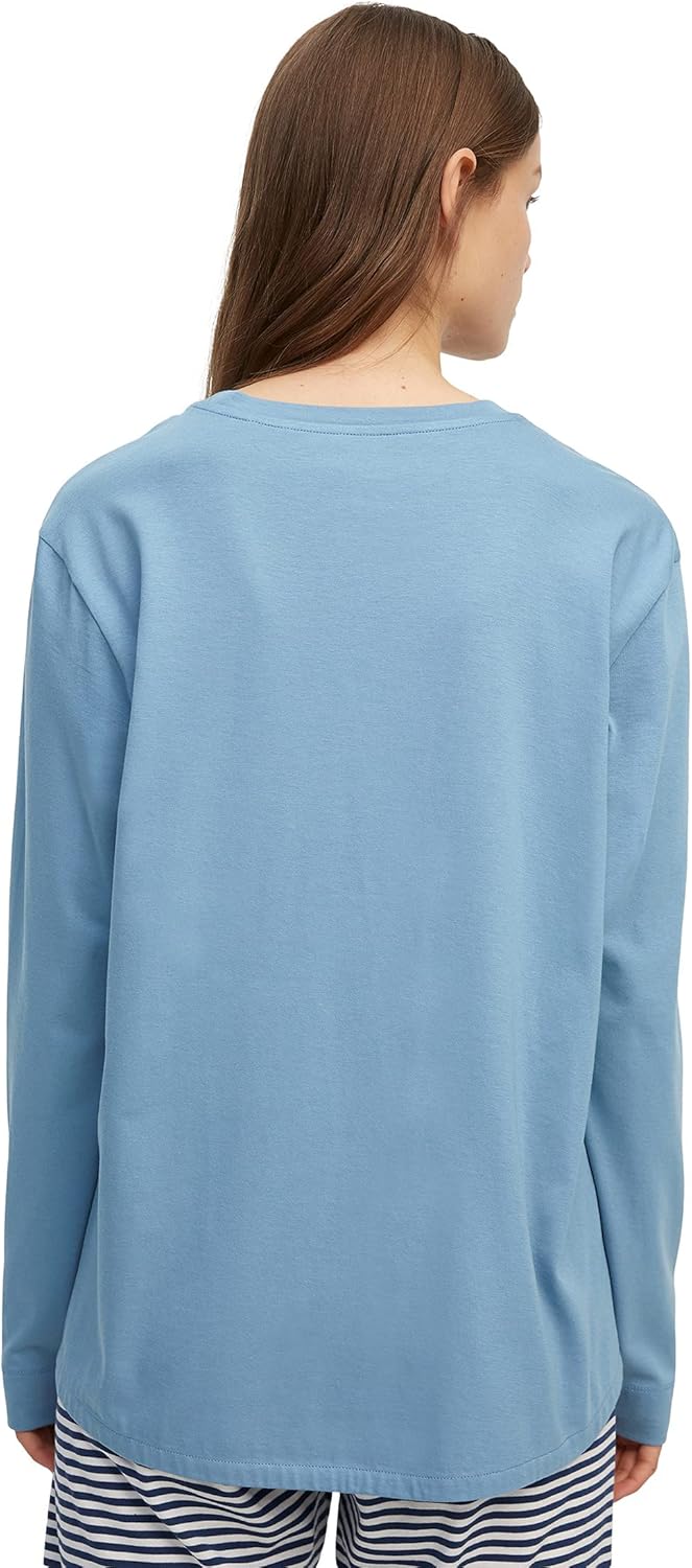 Marc O'Polo Damen W-Shirt Ls Crew-Neck Pyjamaoberteil S Blau, S Blau