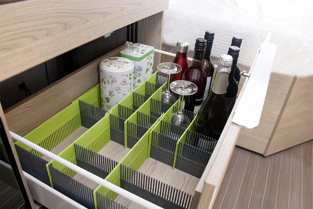 Stauleiste für Schubladen 100 MAXXI 8er-Set Lime, dunkelgrau