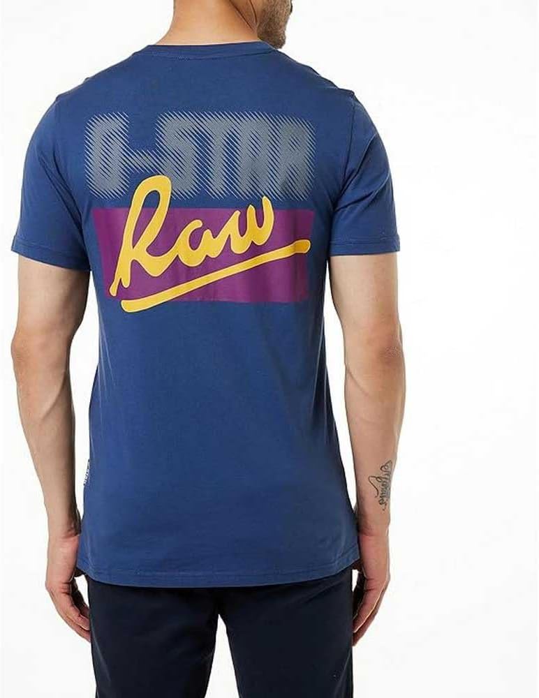 G-STAR RAW Herren Back Gr Slim R T T-Shirts XS Blau (Rank Blue D23730-336-868), XS Blau (Rank Blue D