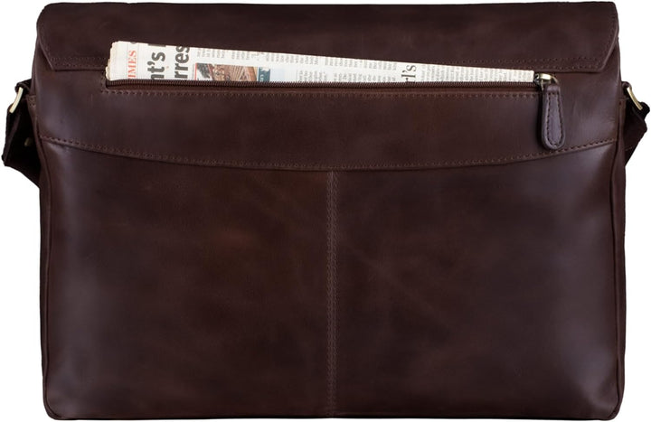 STILORD 'Marvin' Ledertasche Umhängetasche Modernes Vintage Design 15.6 Zoll Laptoptasche grosse Uni