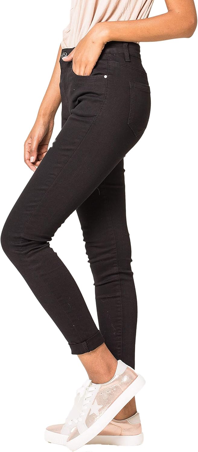 Nina Carter P109 Damen Skinny Fit Jeans High Waist Slim Hose Figurbetonte Stretch Jeanshose S Slim S