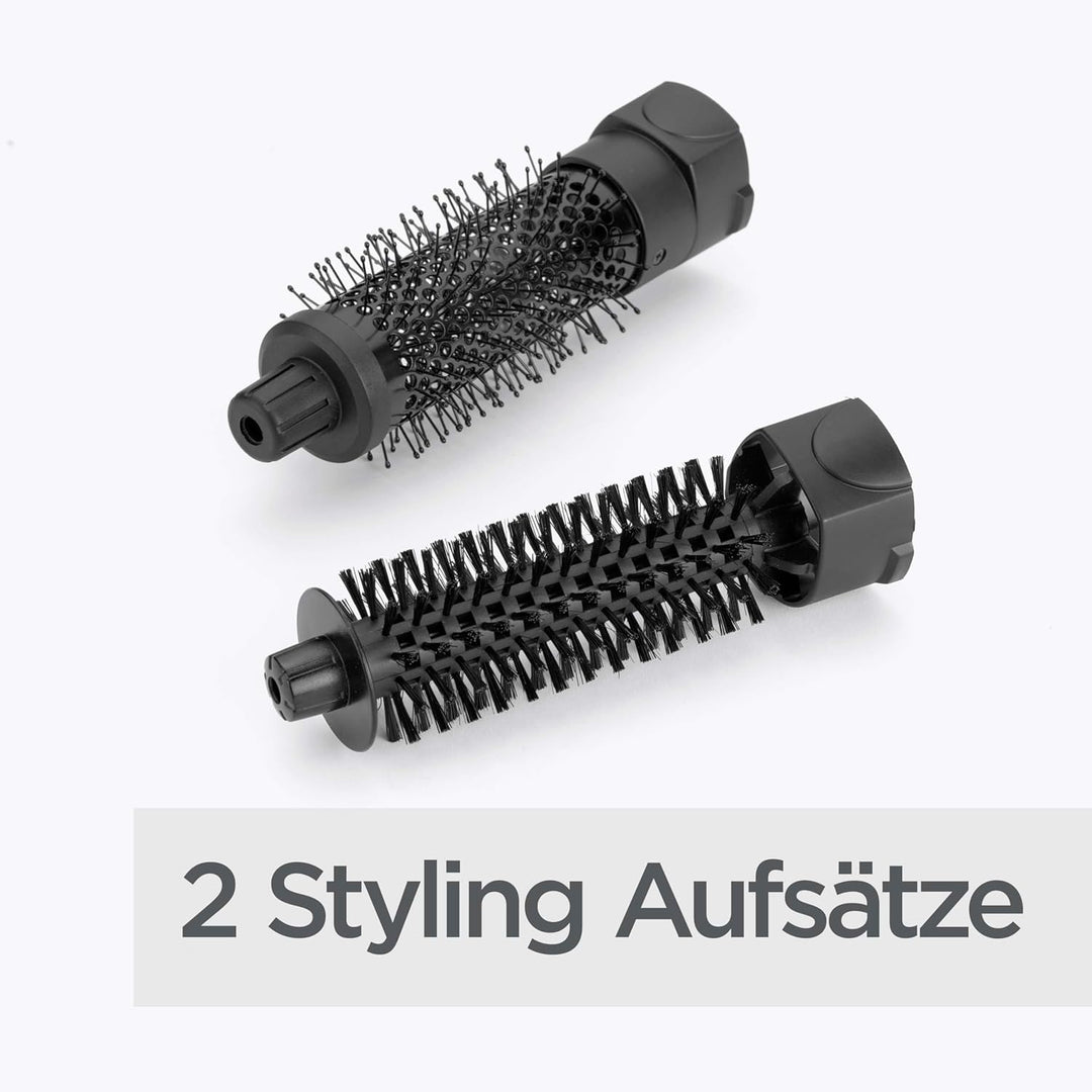 BaByliss Shape und Smooth Wamluftbürste für Kürzere Haare AS82E, 2 Bürstenaufsätze 30mm und 20mm, Kü