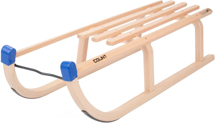 Schlitten Rodel Schlitten Holz DAVOS 90 cm Buchenholz Schnee