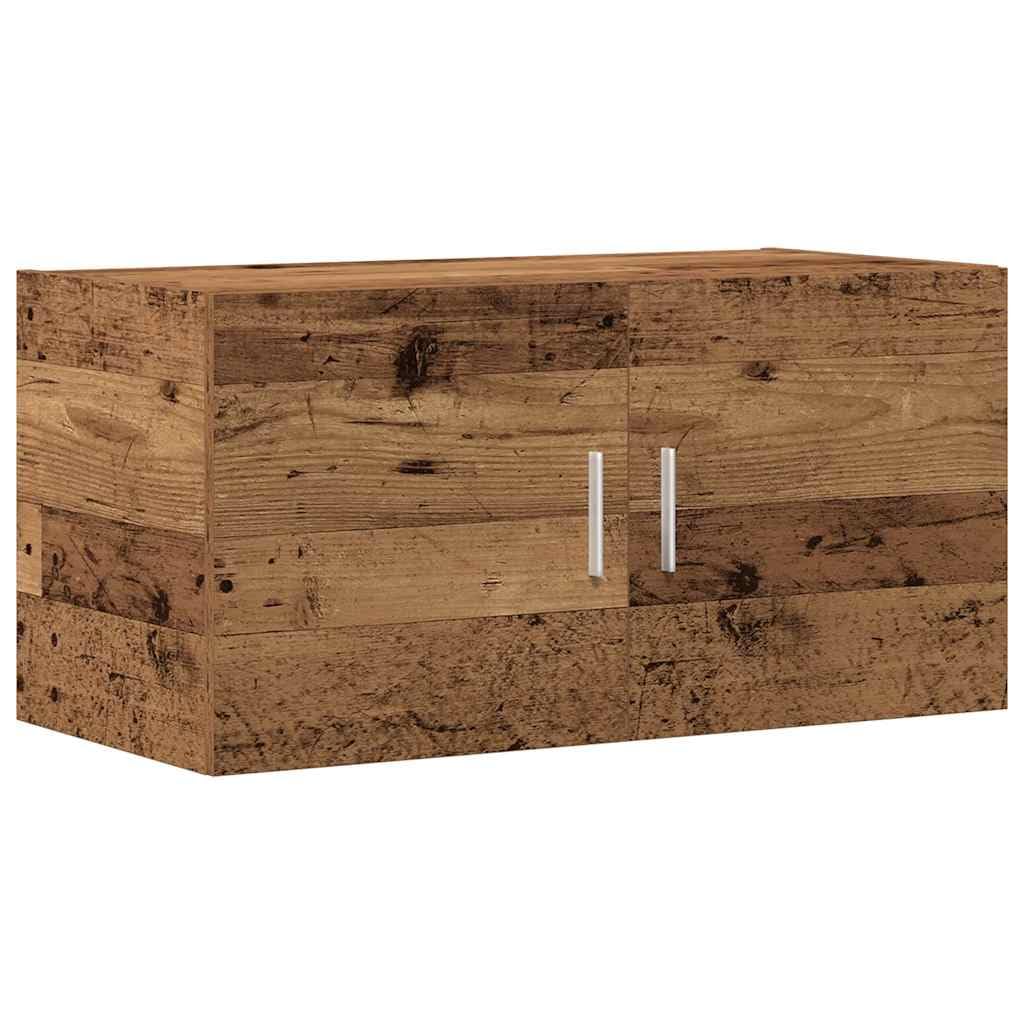 vidaXL Wandschrank Altholz-Optik 80x39x40 cm Holzwerkstoff, TV-Hängeschrank, TV-Hängeschränke, schwe