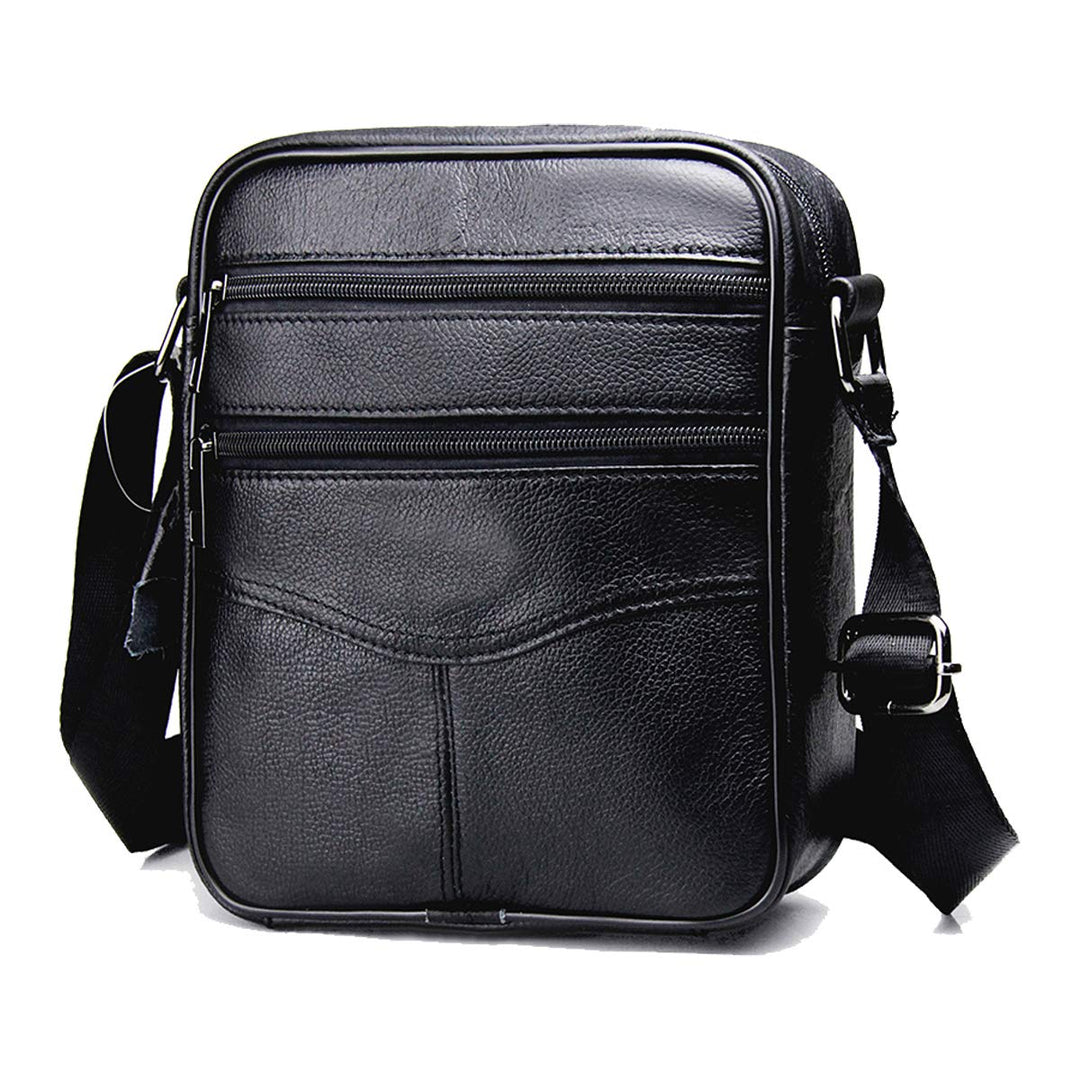 Herren Schultertaschen Freizeit Fashion Echtleder Crossbody Tasche Schwarz3, Schwarz3