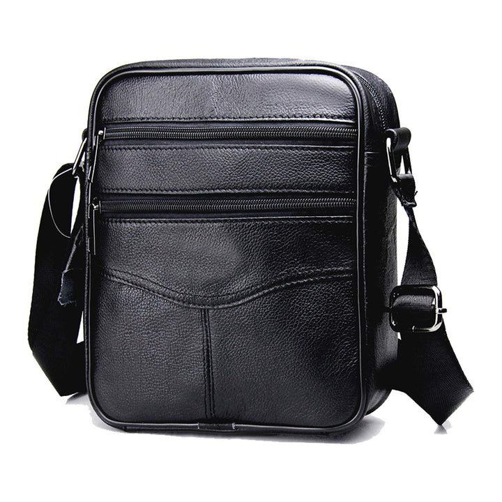 Herren Schultertaschen Freizeit Fashion Echtleder Crossbody Tasche Schwarz3, Schwarz3