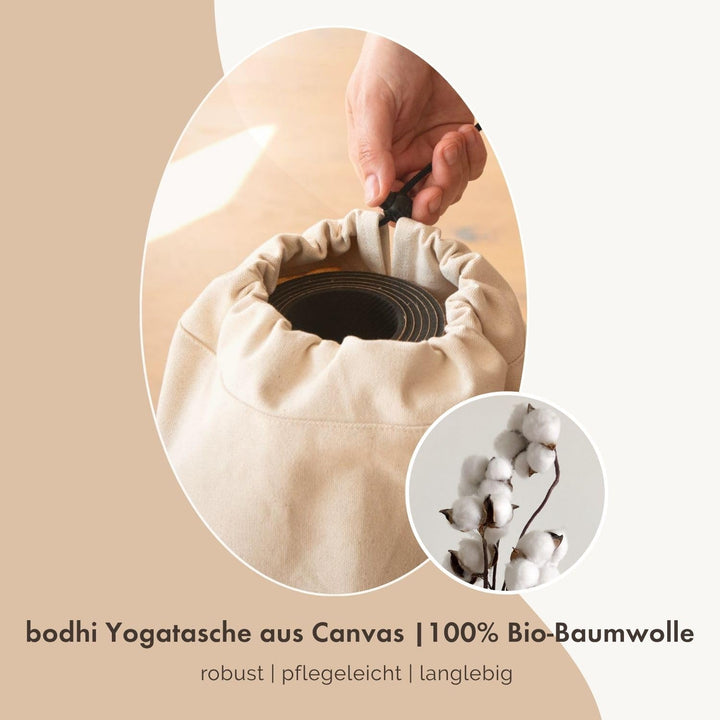 Yogatasche CANVAS Bag, grosse Yogamattentasche aus Baumwolle, Seesack, strapazierfähig, anthrazit Na