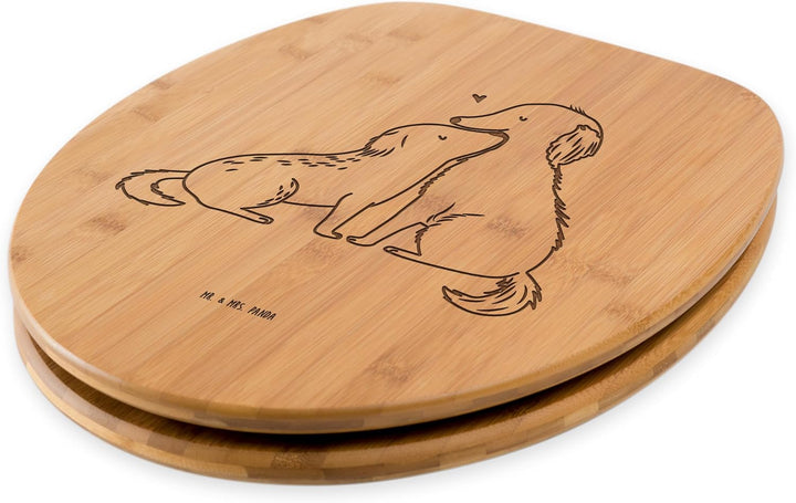 Mr. & Mrs. Panda WC Sitz Hunde Liebe - Geschenk, WC-Sitz, verliebt, Toilettendeckel, Kuscheln, Kuss,