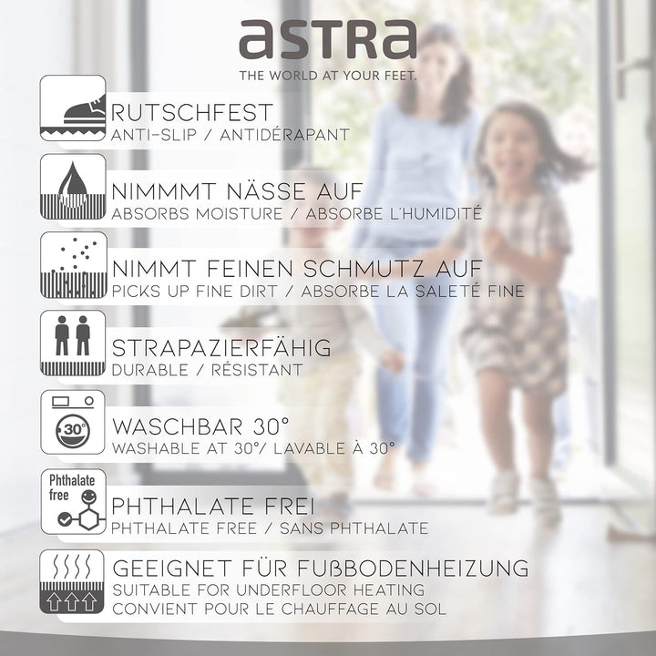Astra rutschfeste Sauberlaufmatte innen - Rauten 66 x 110 cm - Wohnraum Fussmatte Design - Extrem sa
