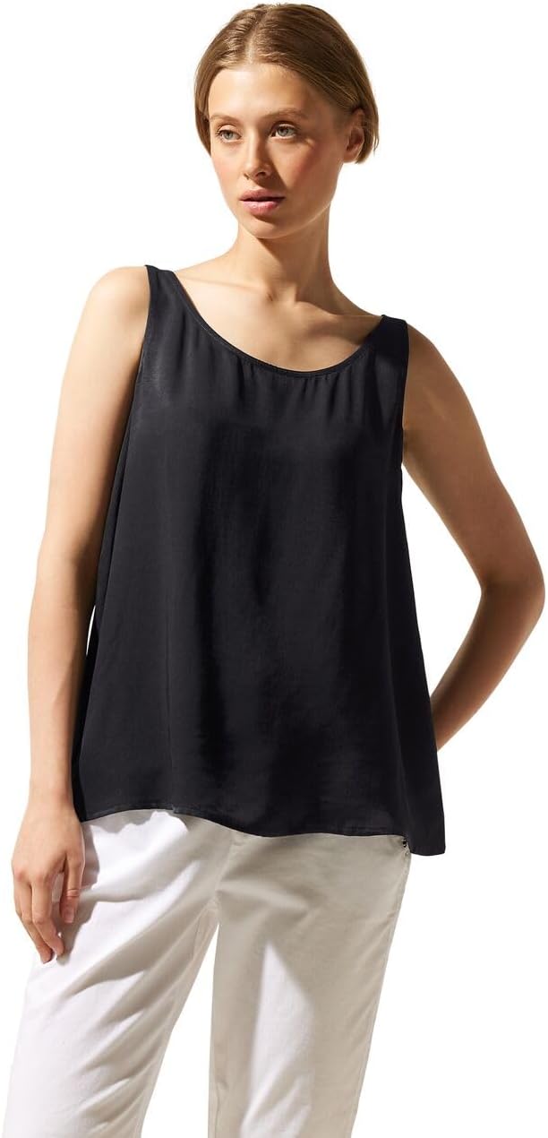 Street One Damen Top im Satin Look 34 Black (Schwarz), 34 Black (Schwarz)