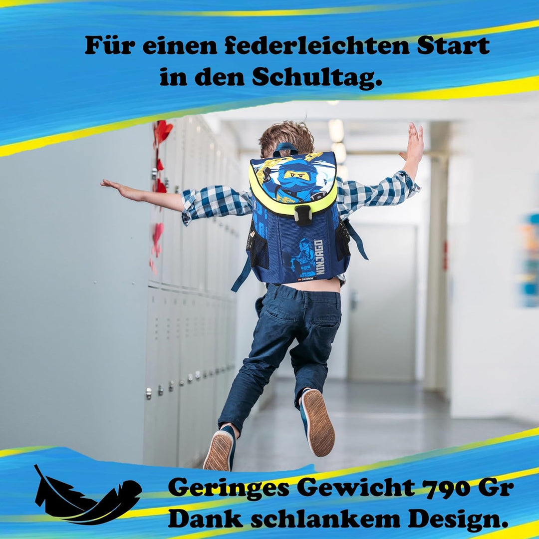 Familando - Schulranzen Set 10-teilig mit Schultüte - Ninjago Blau - Ergonomisch, stabil & mit gepol
