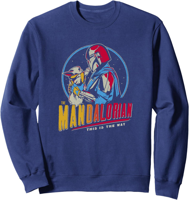 Star Wars: The Mandalorian Mando And Grogu Dark Rainbow Sweatshirt