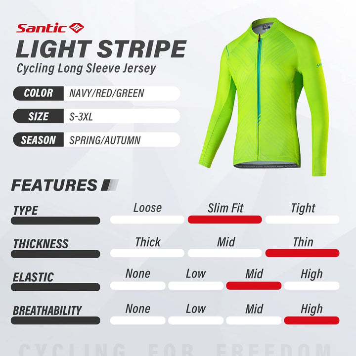 Santic Fahrradtrikot Herren Langarm Radtrikot Winter Fahrradshirt Herren Atmungsaktiv mit Taschen 3X