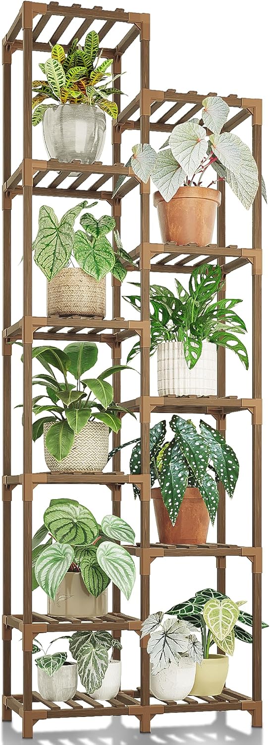 Bamworld Pflanzenregal Outdoor Indoor Blumenständer Hoch Pflanzentreppe Blumenständer für Draussen P
