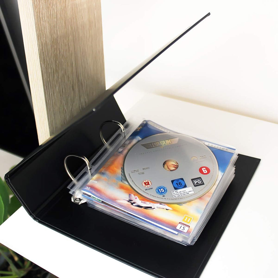 3L Blu-Ray Hüllen mit Ringbuch-Löcher zur Blu Ray Aufbewahrung - 50 Stück - Hülle zum Abheften in ei