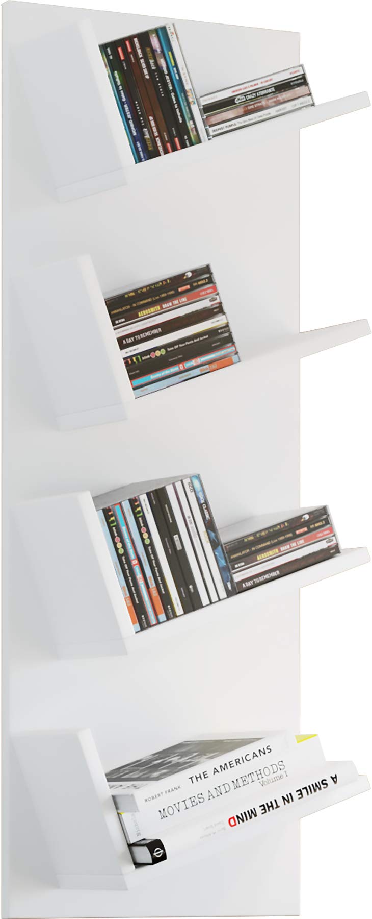 VCM Holz Wandregal Hängeregal Regal Bücherregal Wandboard Deko Board Lansi Mini Weiss Weiss Modern,