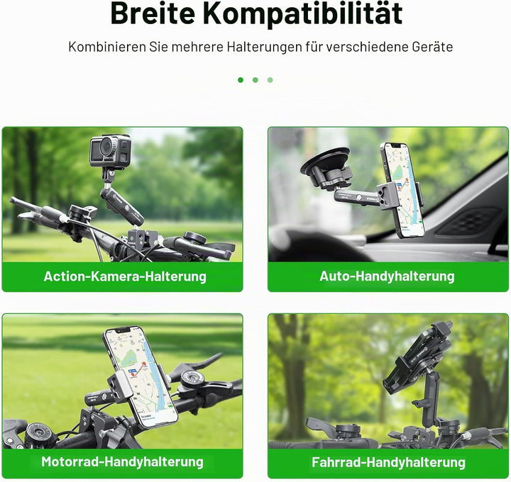 FANAUE Aluminium-Kugelkopf-Doppelbuchsenarm mit 17-mm-Kugelkopf-Adapter, kompatibel mit RAM-Halterun