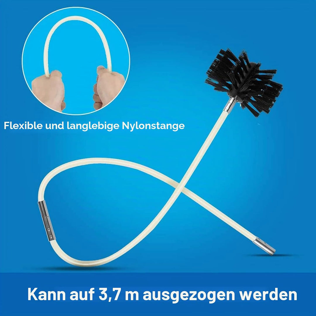 Kaminbürste Stange Set, Durchmesser 150mm, Kaminbürste enthält 9 Flexible Stangen 410mm und 2 Bürste