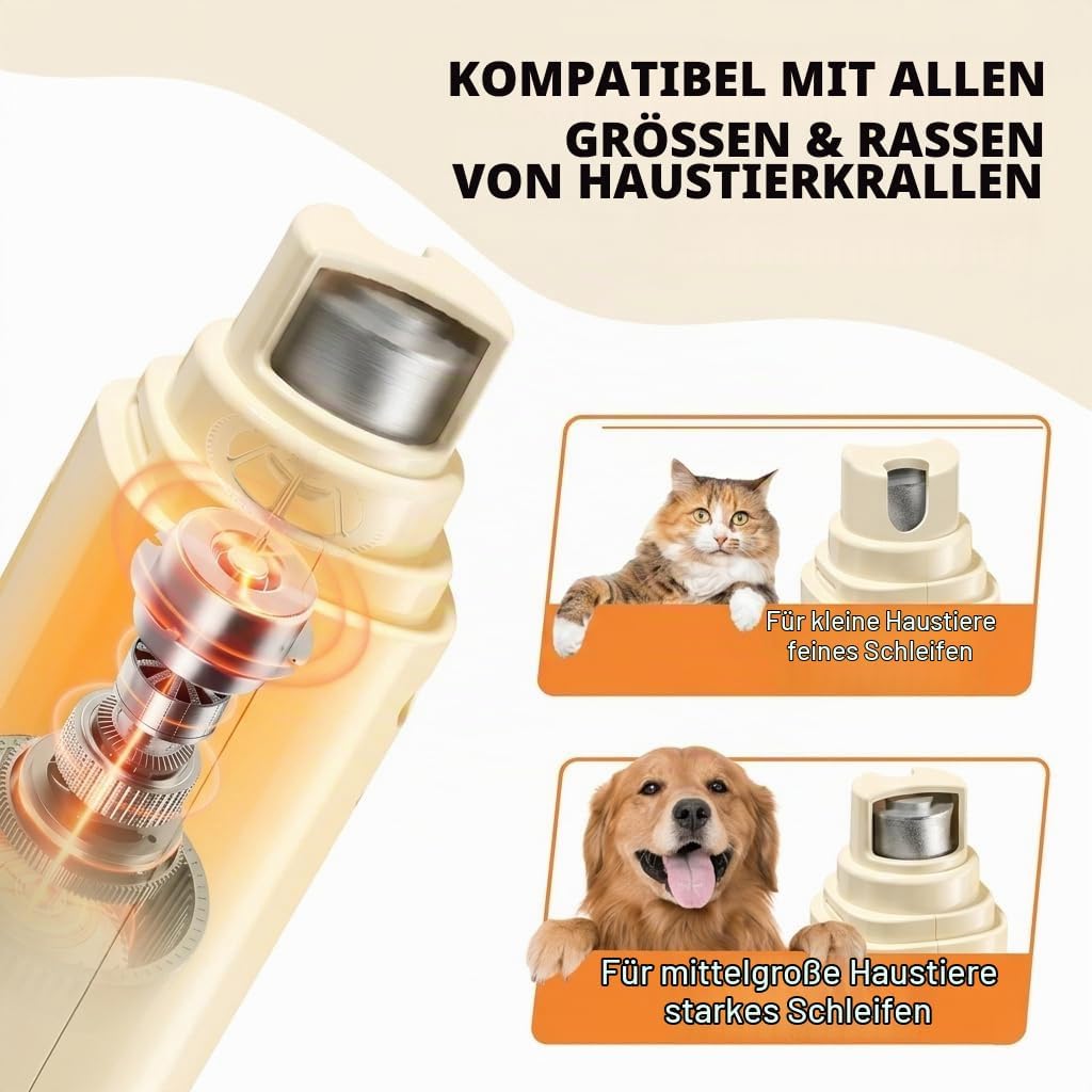 Hoofun Upgrade 2in1 Profi Pfotentrimmer: Nägel Feilen und Rasieren Trimmer mit Starker Motor &amp; Akku