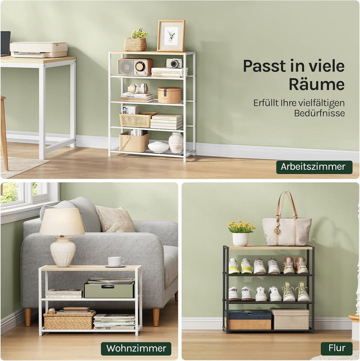 WOLTU Schuhregal mit 3 Ebenen, Schuhständer Metall, Schuhaufbewahrung platzsparend, Schuhorganizer f